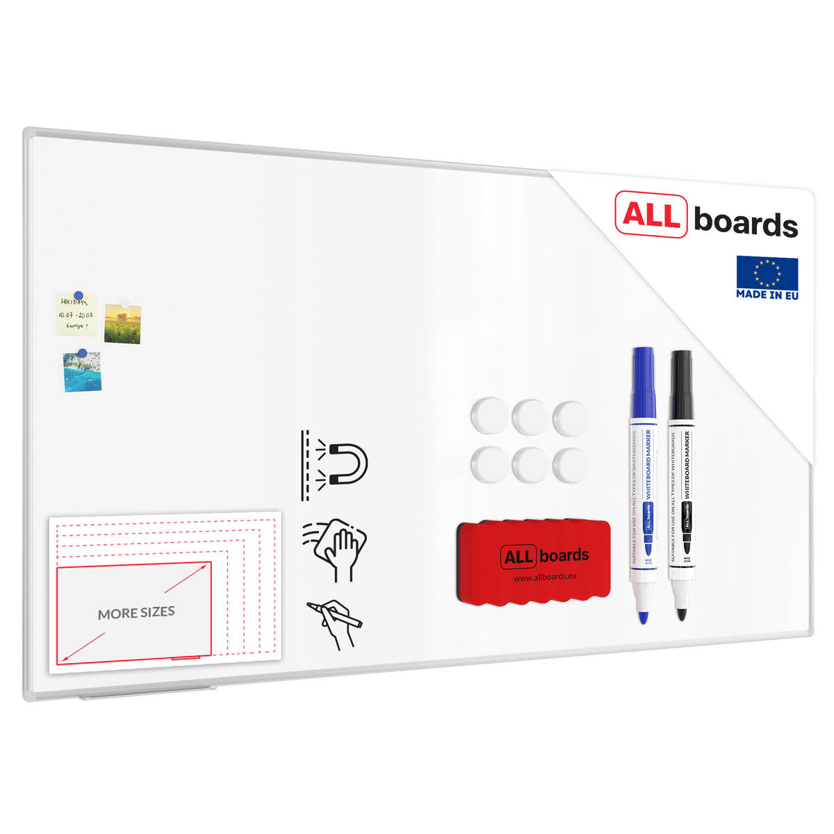 WHITEBOARD - PREMIUM EXPO Alurahmen 220x120cm - Weiß, Metall (220/120/1.6cm) - ALLboards