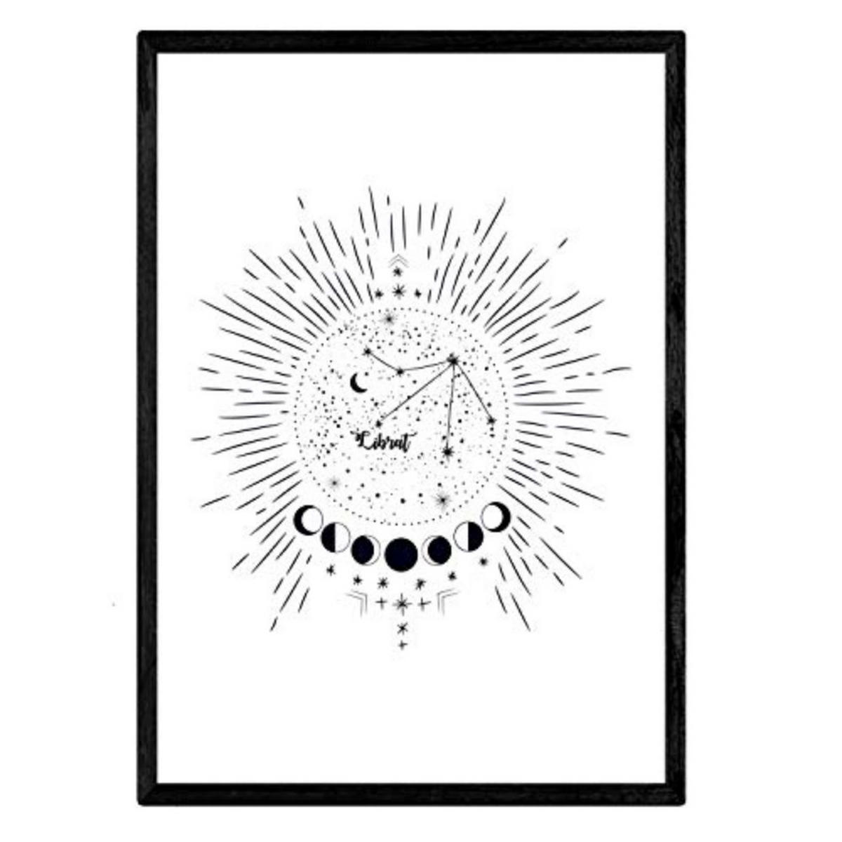 POSTER Sternzeichen Waage A3 Rahmenlos - Klar, Papier (29.7/5/42cm) - Nacnic