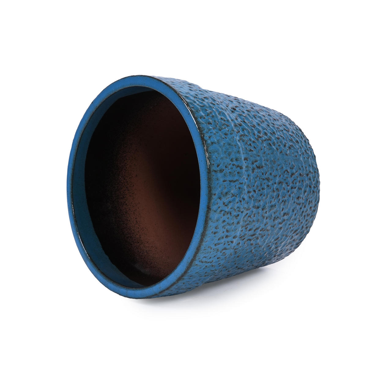 BLUMENTOPF Ø 38,1/30,5/22,9 cm Antikblau (3 Stück) - Dunkelblau, Keramik (38.1/33cm) - Oxeza