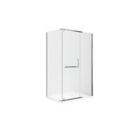 DUSCHKABINE Clara 100x90x195 cm Duschwanne+Siphon - Silberfarben, Glas (90/100/195cm) -  Glaswerk Westfalen