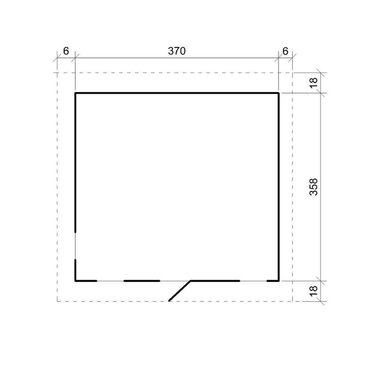 GARTENHAUS HOLZ M735 370 x 360 cm - Naturfarben, Holz (382/267/394cm) - Timbela