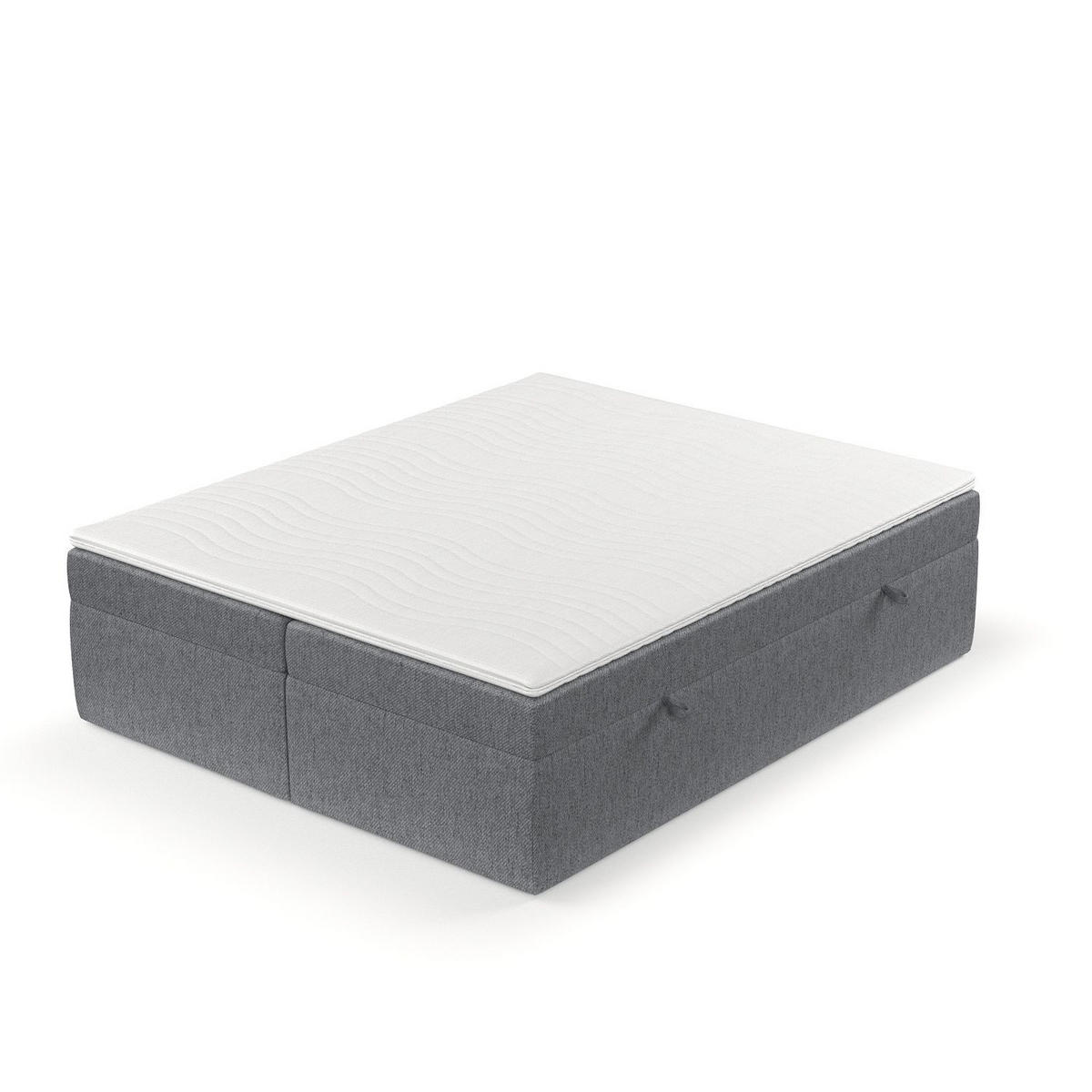 BOXBETT Lennon Grau 180/200 cm im Webstoff - Schwarz/Grau, Holz/Holzwerkstoff (180/200cm) - Maison de Reve