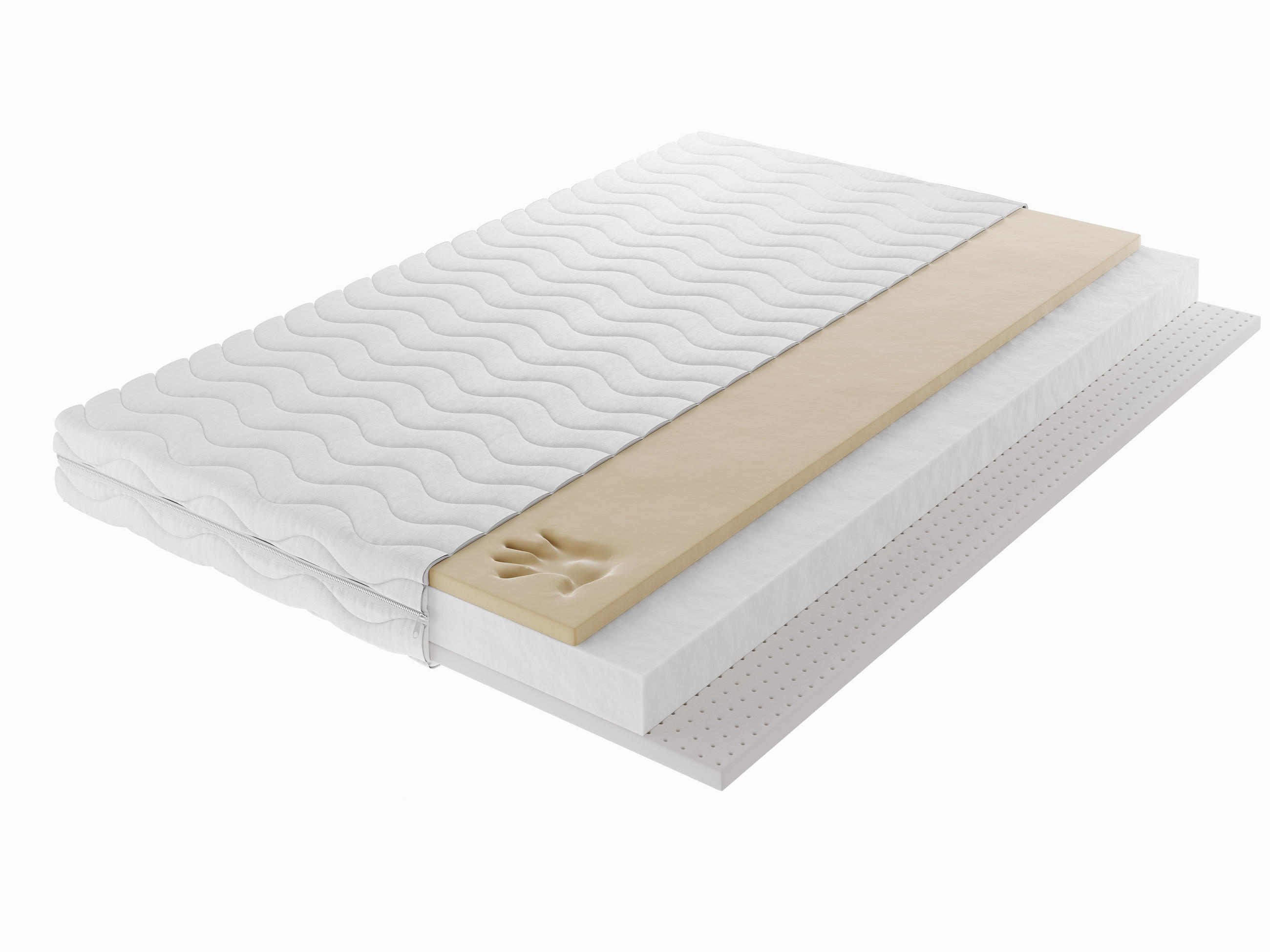 KALTSCHAUMMATRATZE RAVINI 160x200, H2, Höhe ca.: 16 cm - Weiß, Textil (160/200cm) - MASSENO