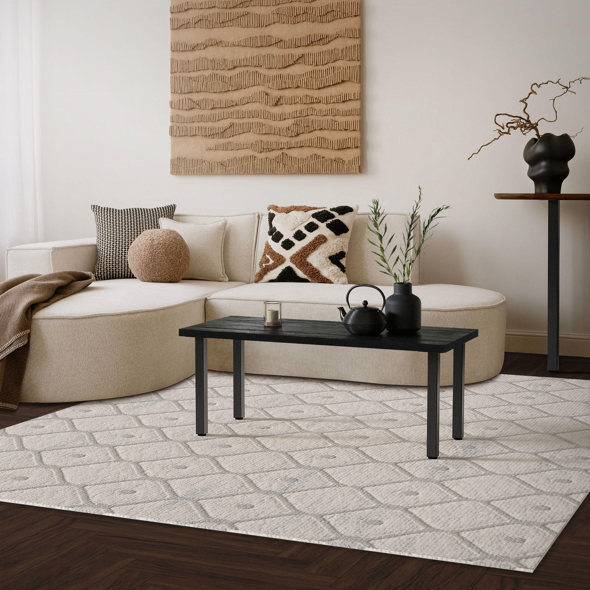 TISCHBEINE 4er Set I-Design H:42 cm Dunkelgrau 4x4 cm - Dunkelgrau, Metall (4/42/4cm) - ML-DESIGN