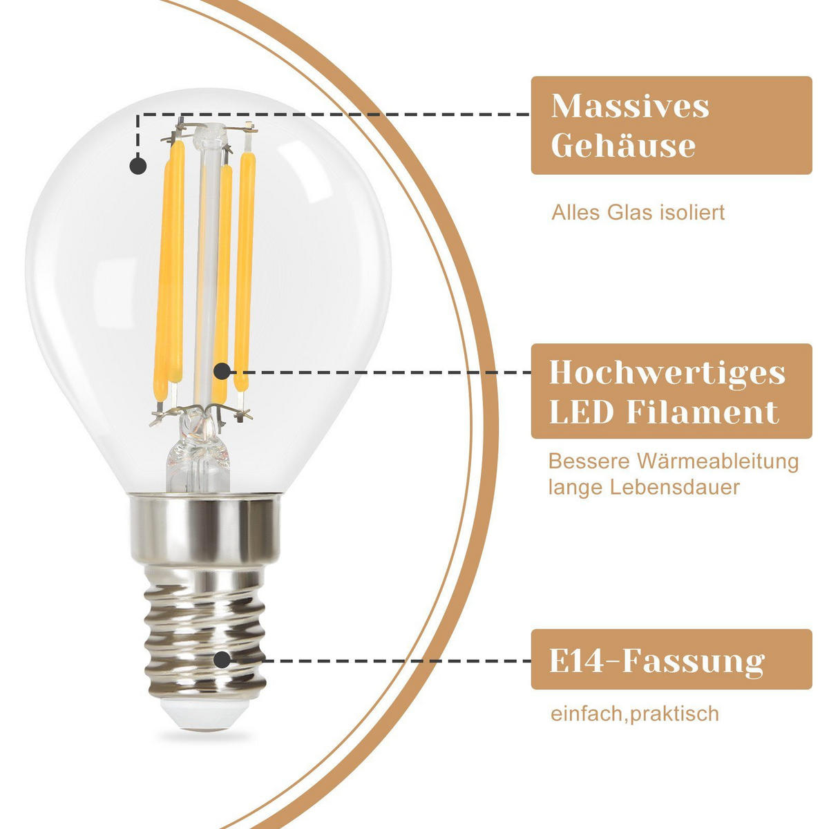 LED-LEUCHTMITTEL Amalfrieda II 8/8/12.5cm(6er-set) - Transparent, Glas (8/12.5cm) - Nettlife