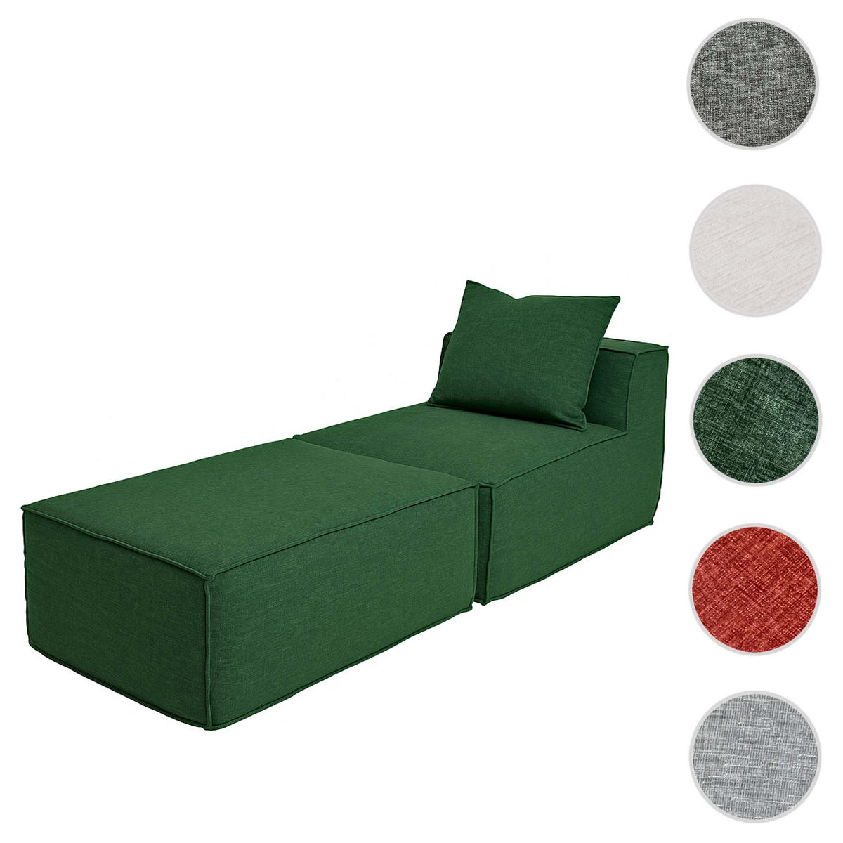 CHAISELONGUE Zelená - zelená, textil (75/63/194cm) - MCW