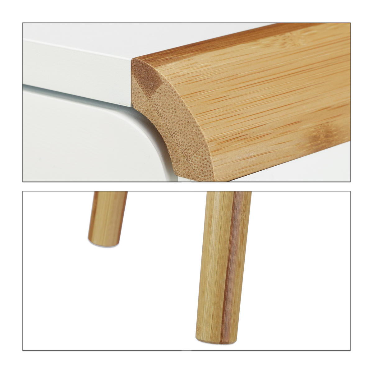 NACHTTISCH - Weiß, Holz/Holzwerkstoff (40/55/40cm) - Relaxdays