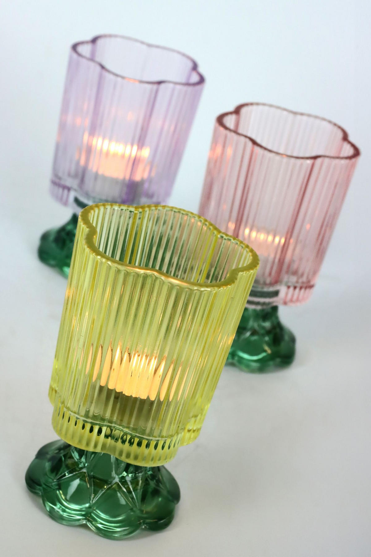 WINDLICHTET/VASEN San Remo bunt 3-tlg. - Multicolor, Glas (7.5/12cm) - FURNARO