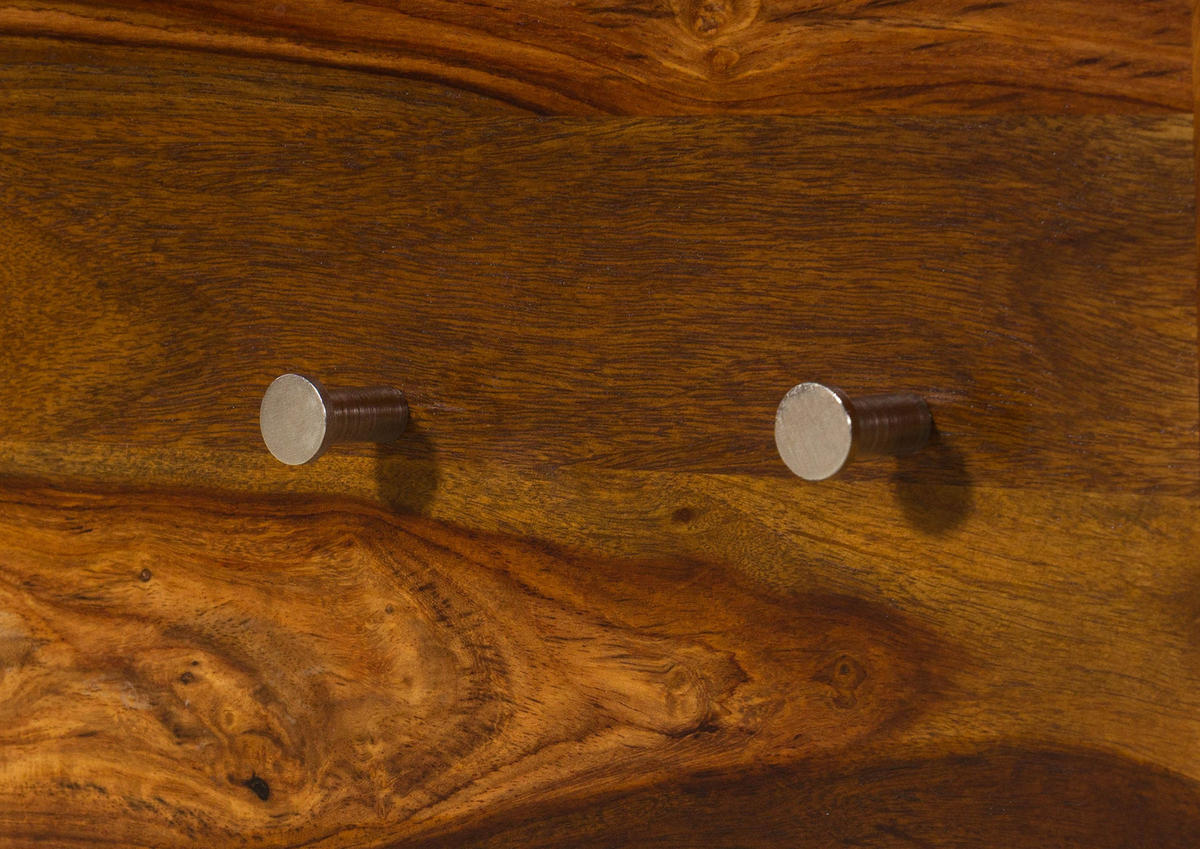 WANDGARDEROBE Sheesham 88x18x148 walnuss gewachst TORONTO LUX #278 - Dunkelbraun, Holz (88/148/18cm) - Massivmoebel24