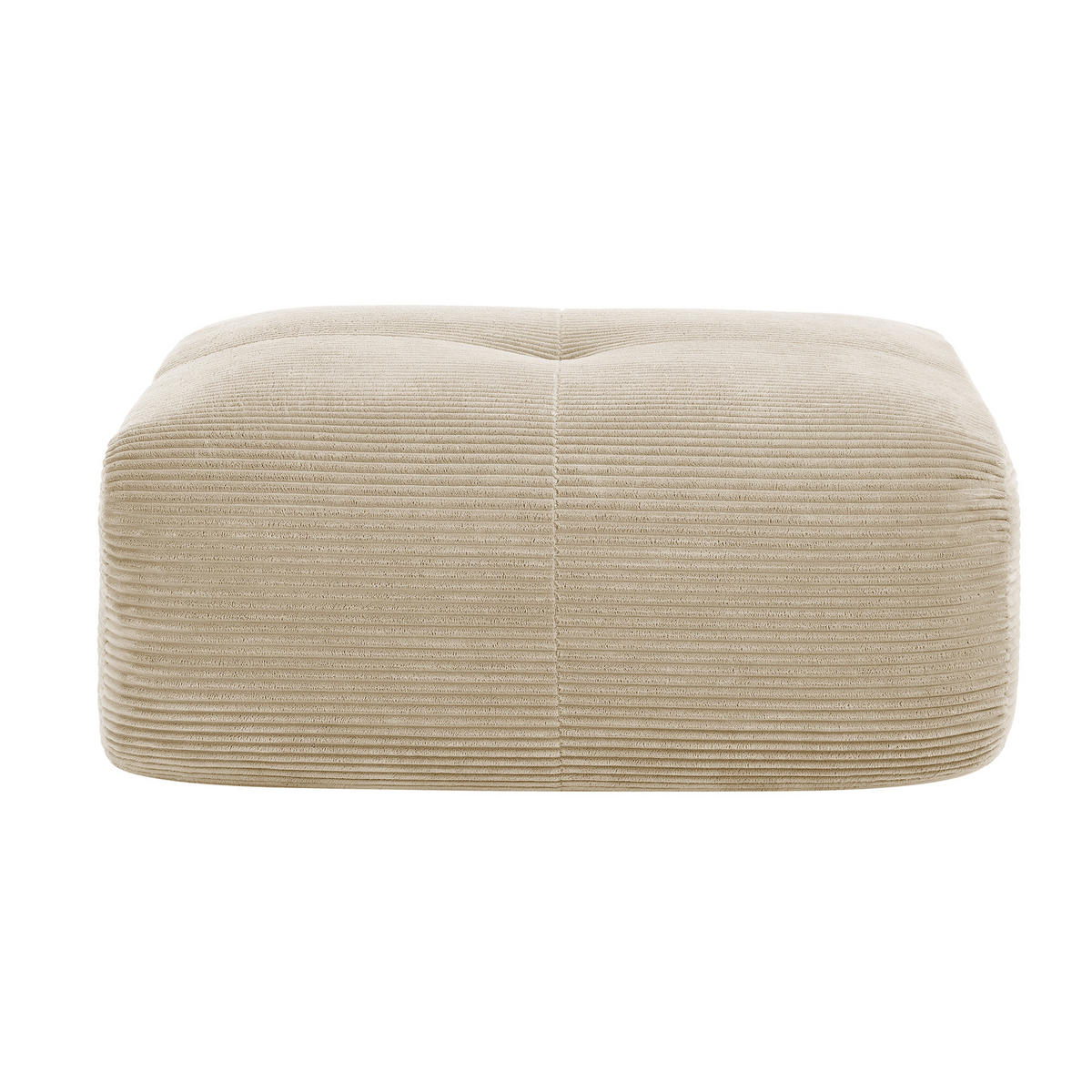HOCKER OTTOMAN in Premium-Cord Montagefrei & Rutschfest - Beige, Textil (92.5/44/75cm) - Urban Meuble