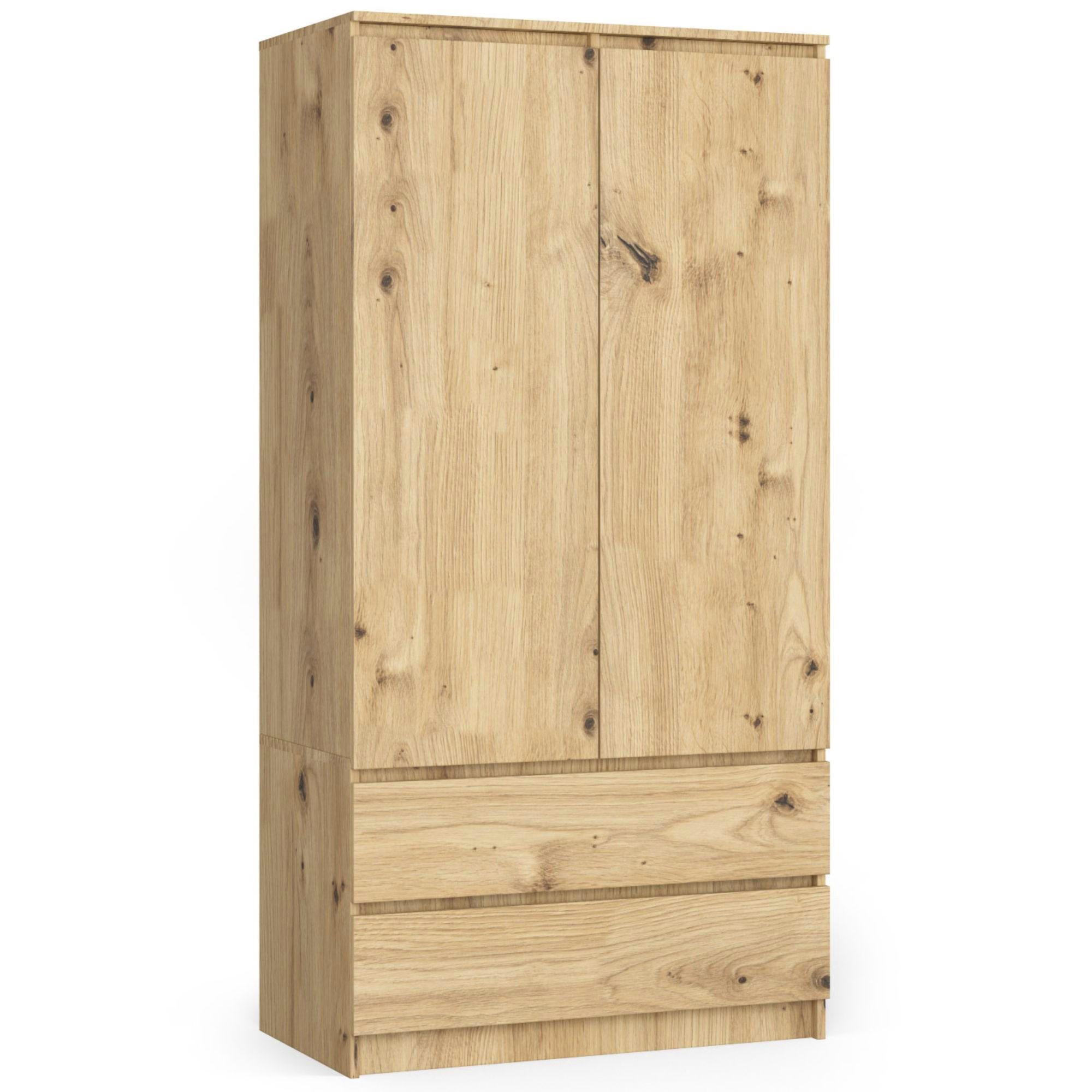 KLEIDERSCHRANK Eiche Artisan 180x51x90 cm - Eiche Artisan, Holzwerkstoff (180/180/51cm) - Akord