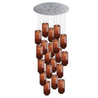 GALERIELEUCHTE Velo 20-flammig Braun Ø 18cm - Braun/Weiß, Glas (18/18/33cm) - s.luce
