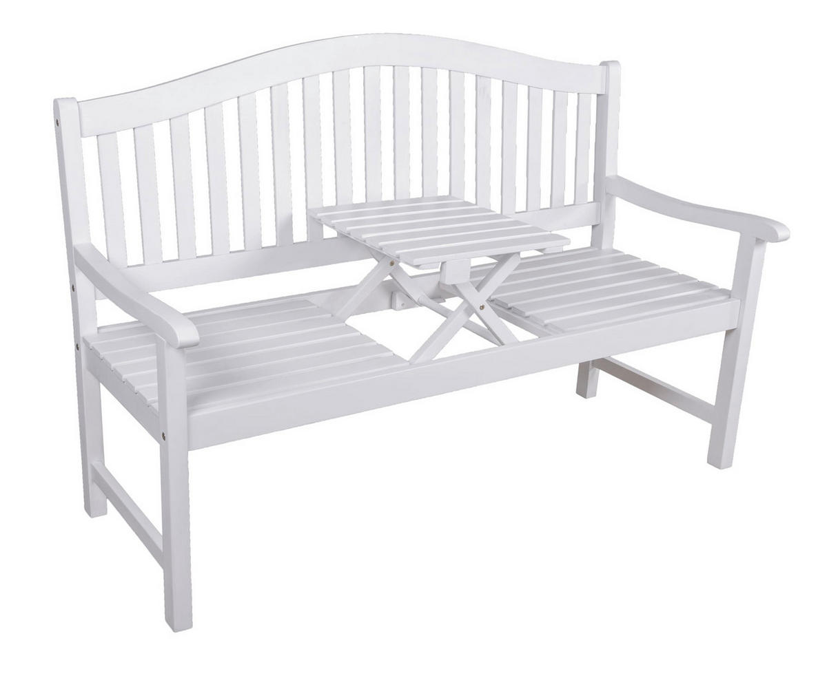 GARTENBANK Lucca hochklappbarer Tisch Terrassenbank - Grau, Holz (63/105/150cm) - DELUKE