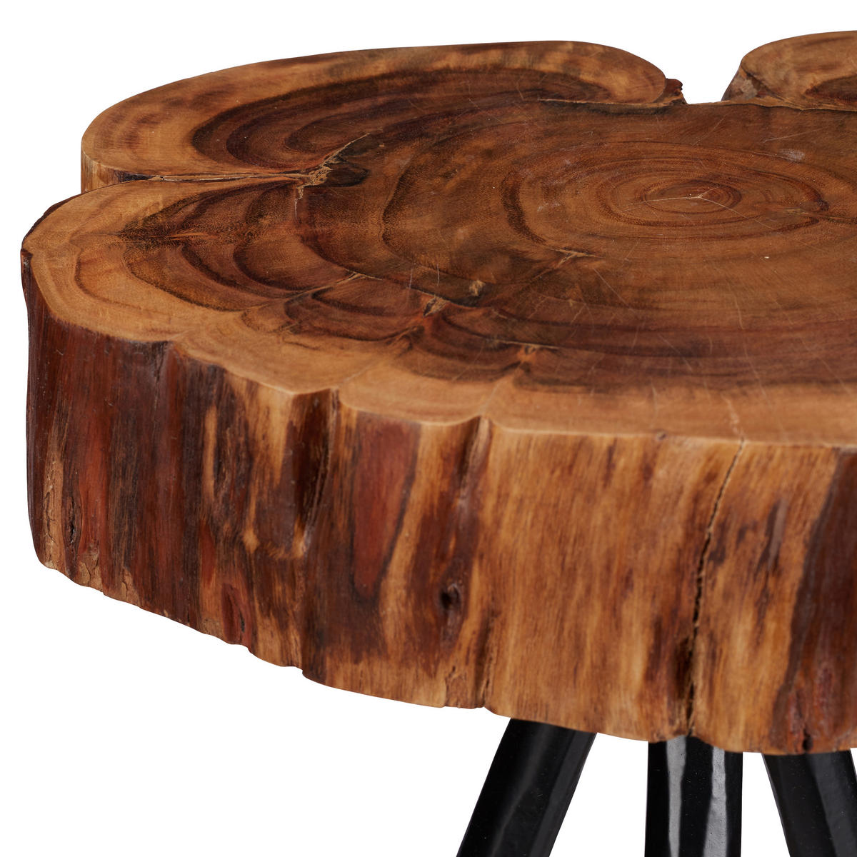 BEISTELLTISCH - Braun, Holz/Metall (25/30/50cm) - Relaxdays
