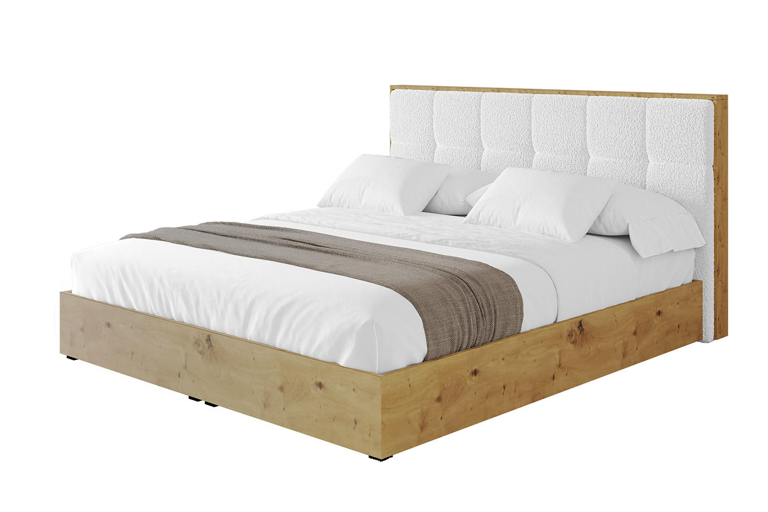 POLSTERBETT mit Bettkasten und Lattenrost, Bett mit Matratze H3/H4 - ENZO7 140x200 Weiß - Weiß, Holzwerkstoff/Textil (140/200cm) - ALTDECOR