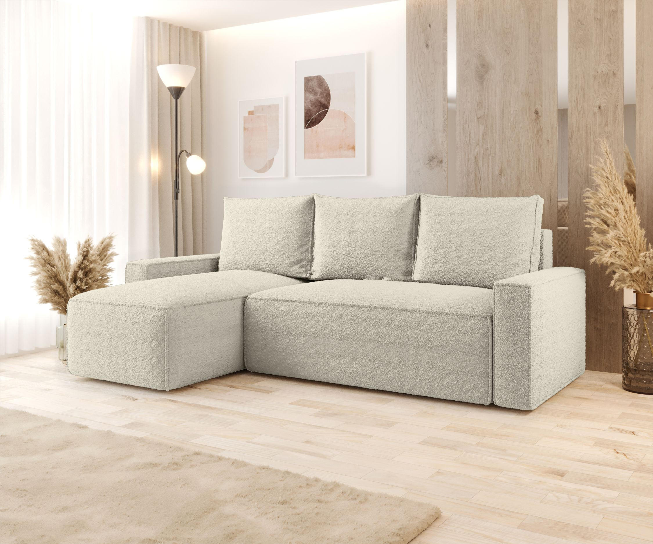 ECKSOFA mit Schlaffunktion SAVIO Quelle 03 Links - Beige, Textil (232/140cm) - Bedante
