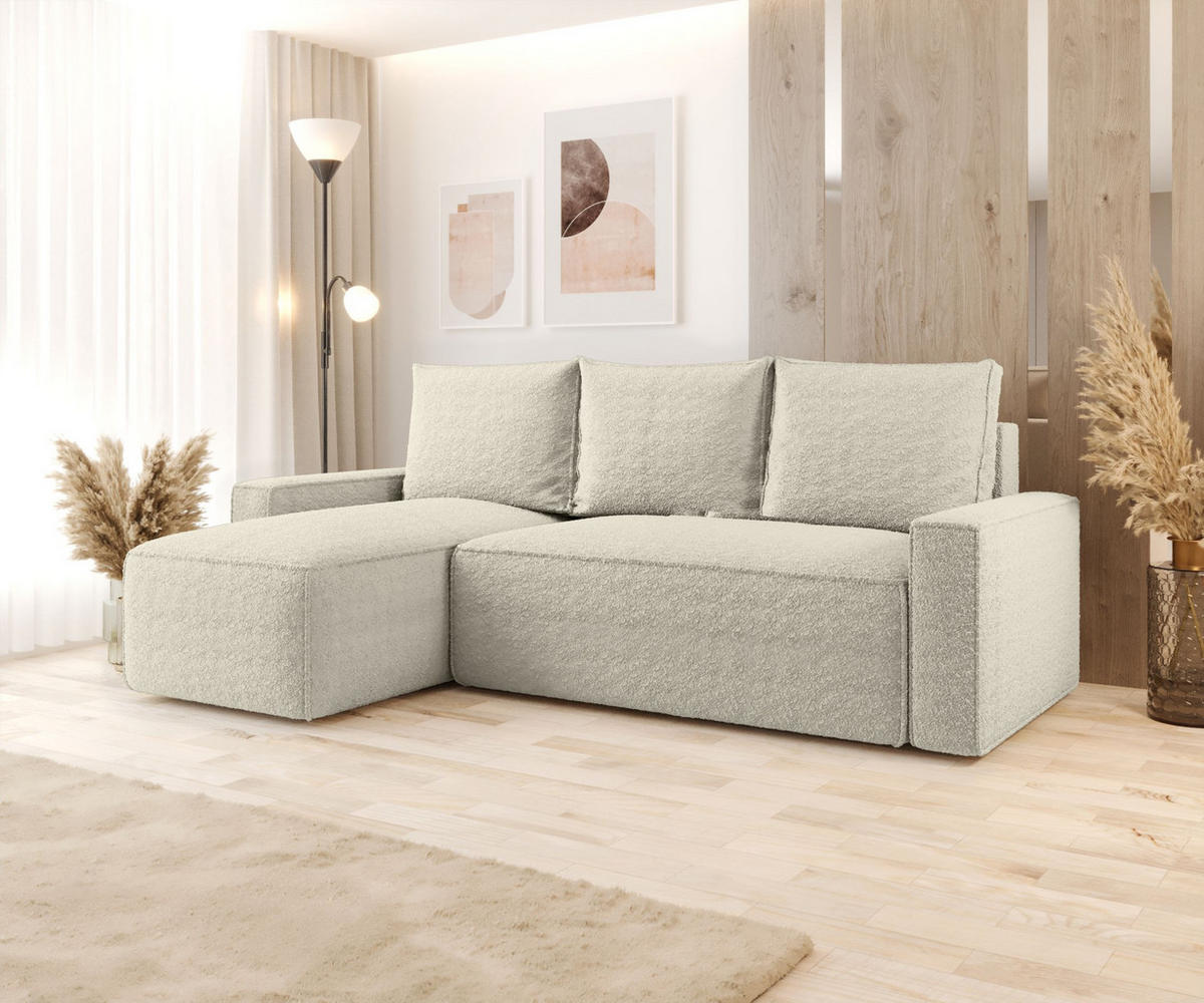 ECKSOFA mit Schlaffunktion SAVIO Quelle 03 Links - Beige, Textil (232/140cm) - Bedante