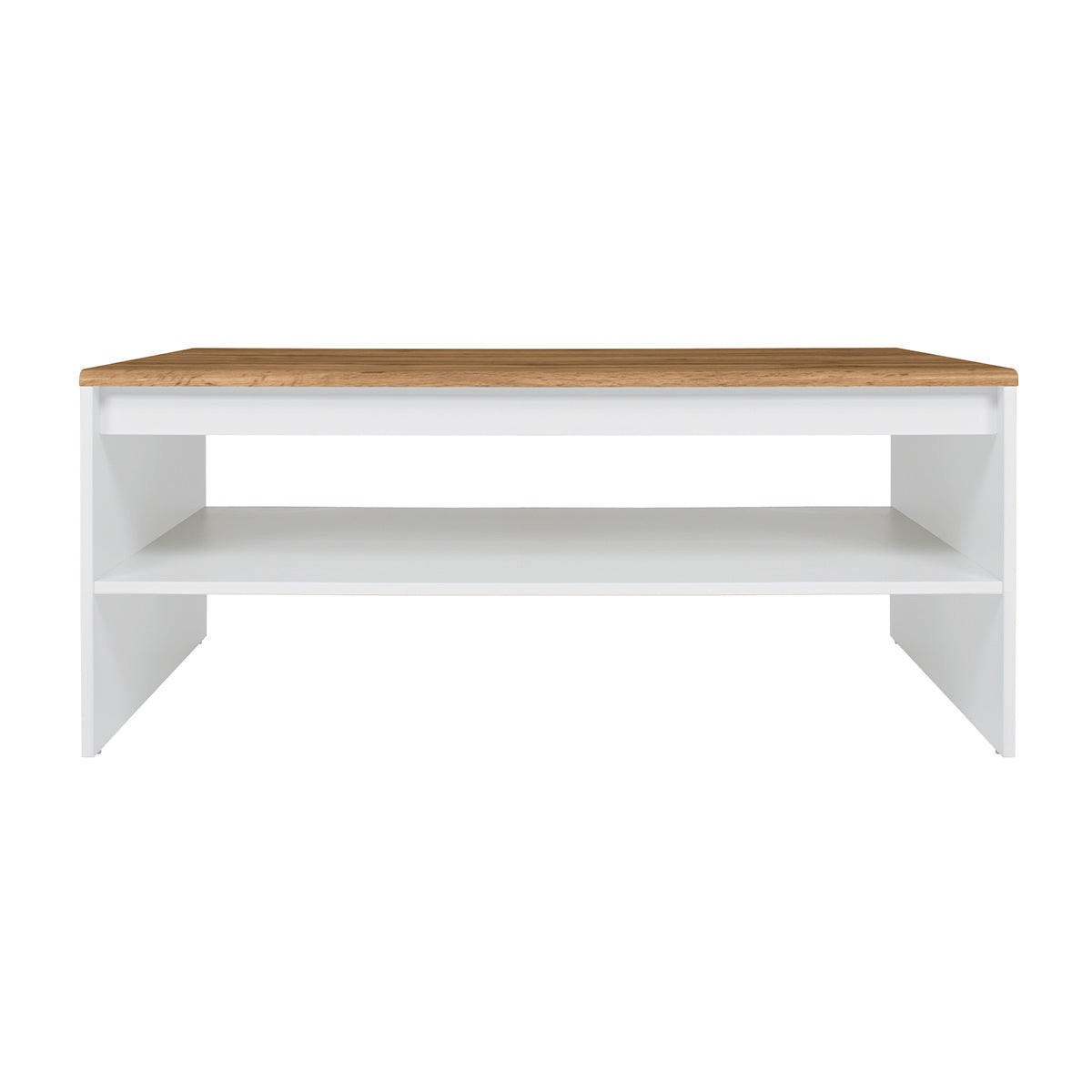 COUCHTISCH Hella Weiß und Holz - Weiß, Holzwerkstoff (65/110/46cm) - Petits-meubles