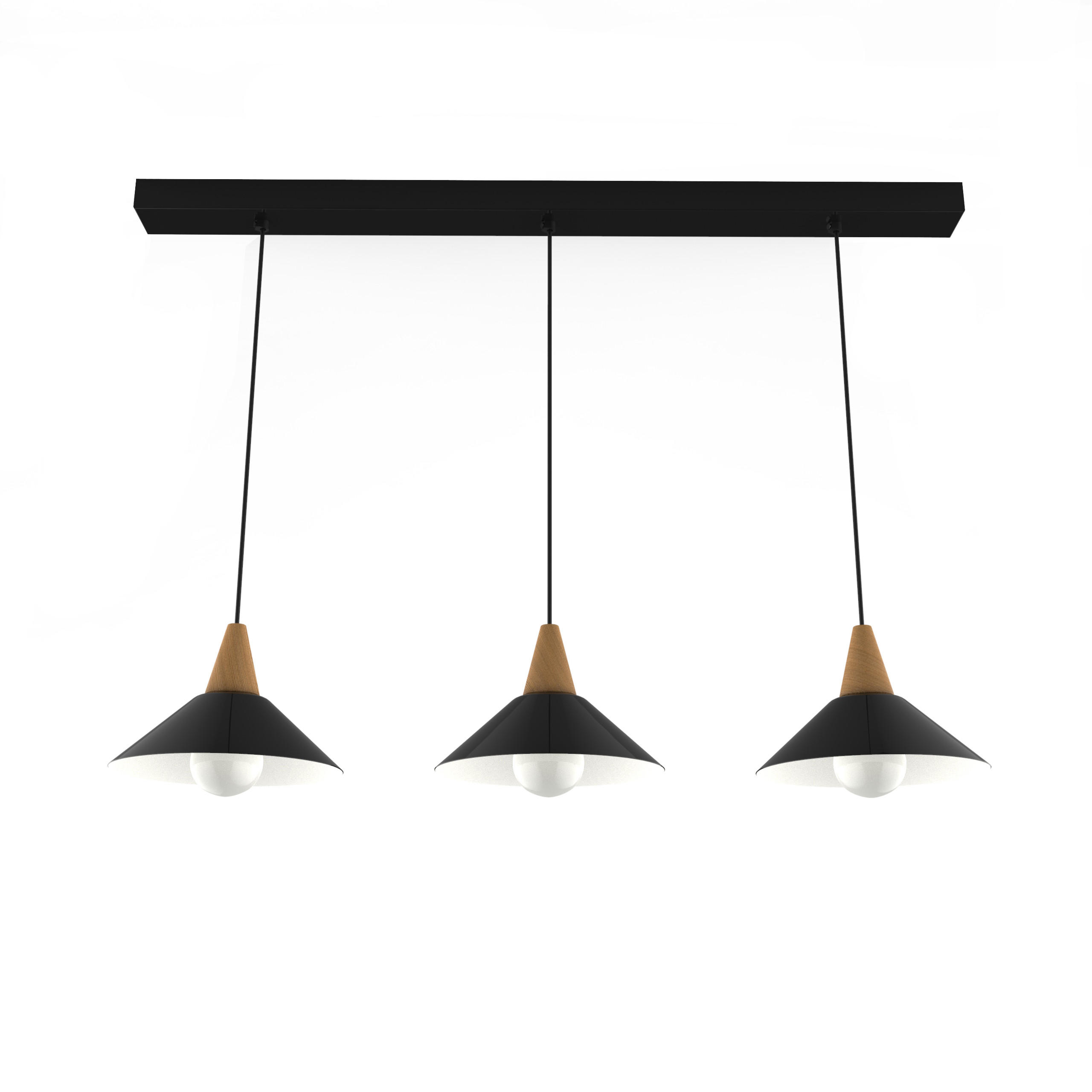 HÄNGELEUCHTE Funnel Linear - Schwarz, Metall (25/100/16cm) - Lumicom