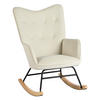 SCHAUKELSESSEL Samt Beige - Eichefarben/Beige, Holz/Textil (84/93/63cm) - Urban Meuble