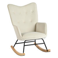SCHAUKELSESSEL Samt Beige - Eichefarben/Beige, Holz/Textil (84/93/63cm) - Urban Meuble