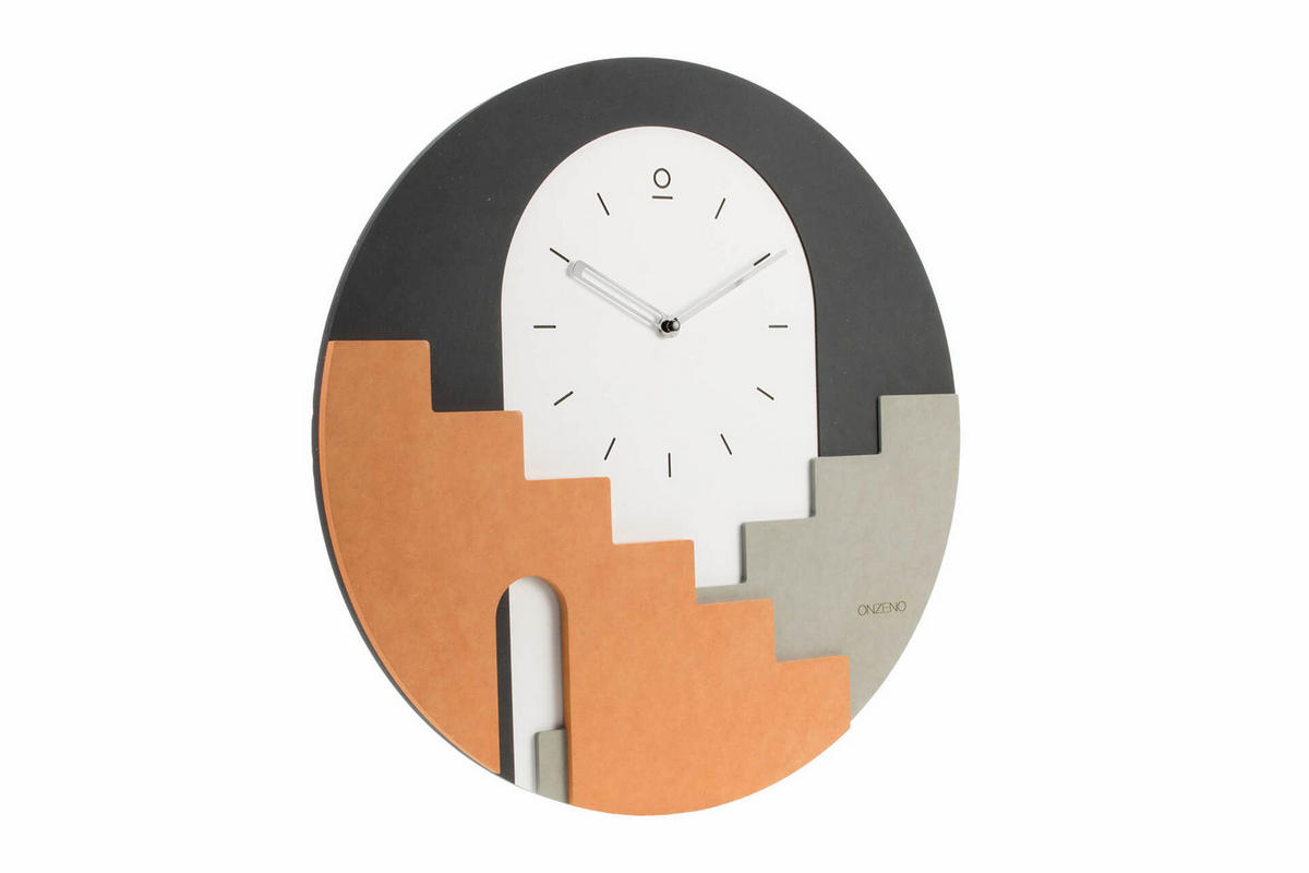 WANDUHR Design Schwarz-Weiß 48/48 cm - Schwarz, Holzwerkstoff (48/48/1cm) - ONZENO