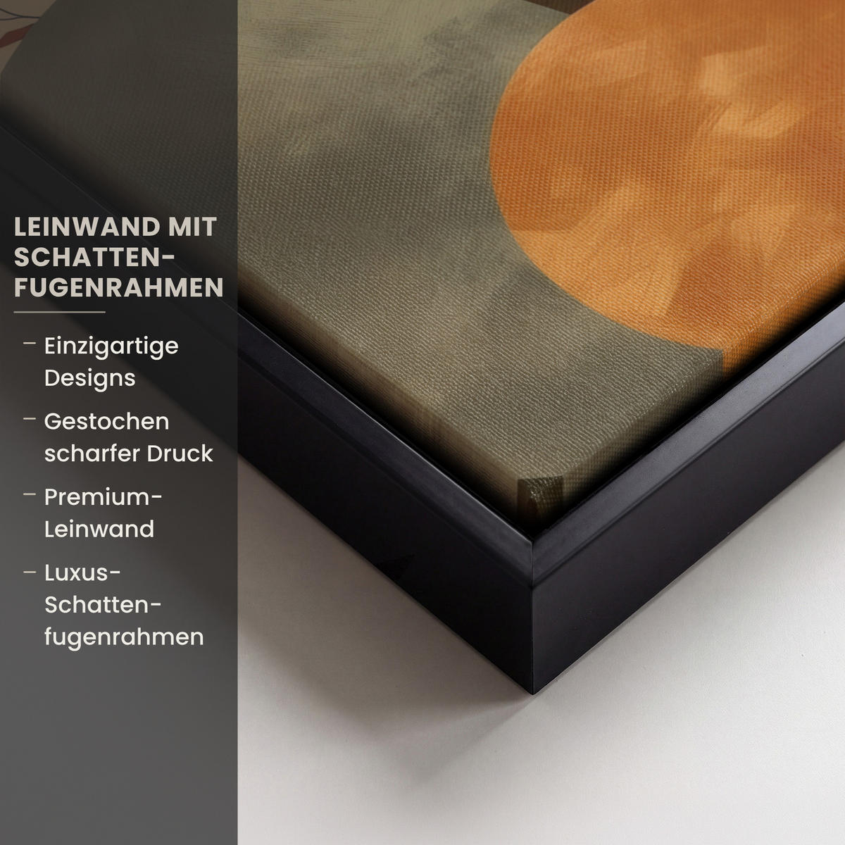 LEINWAND Bilder mit Rahmen - Formen - Rund - Blätter - Beige - 30x40 - Rostfarben, Textil (30/40cm) - MuchoWow