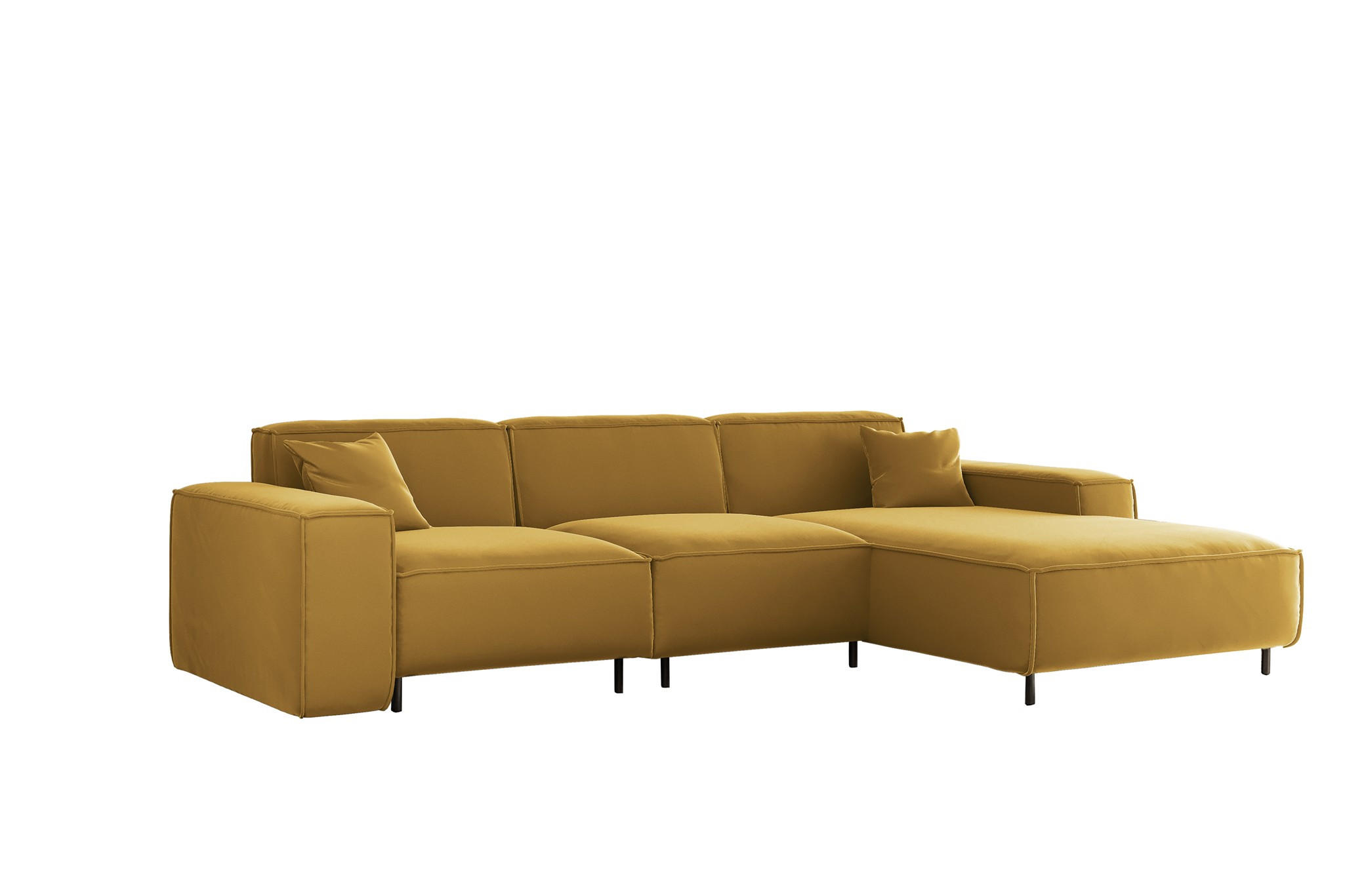 ECKSOFA Gloria In Tiffani - Gelb, Holzwerkstoff/Textil (266/165cm) - Fun Möbel