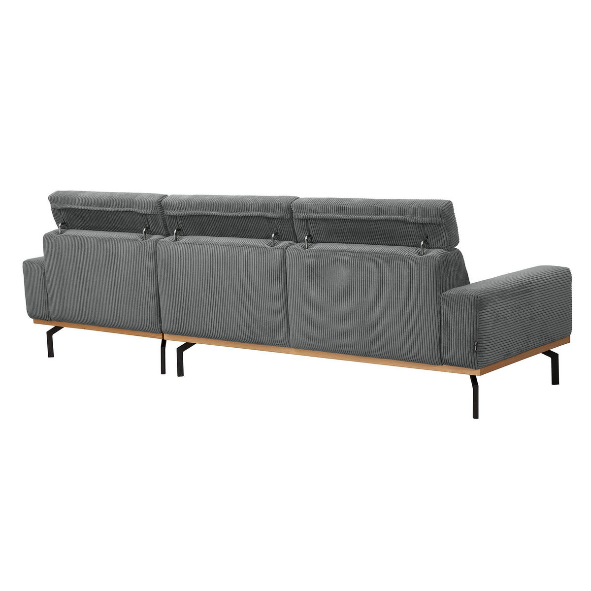 SOFA mit Longchair rechts Katrien Cordstoff anthrazit - Anthrazit, Kunststoff (135/280cm) - 58aufmkessel