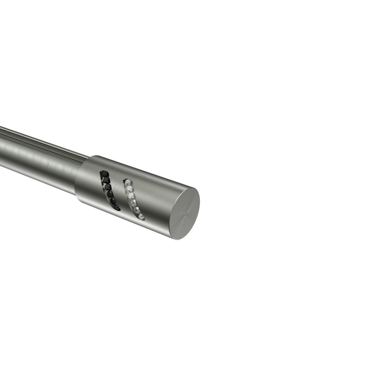 ENDSTÜCKE FÜR GARDINENSTANGEN 20 mm Ø, Zoena Edelstahl-Optik, Packung 2 Stück - Edelstahlfarben, Metall (5.5/2.5/2.5cm) - INTERDECO