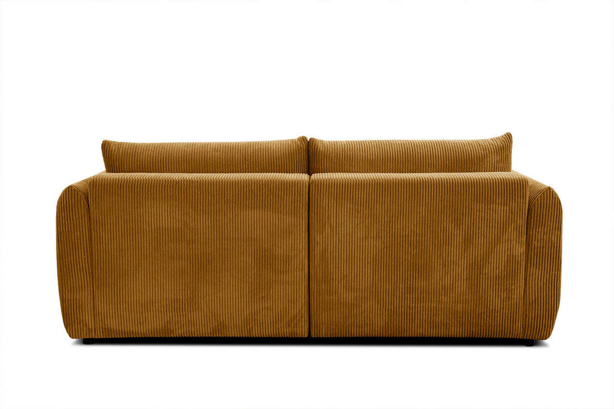 ECKSOFA TAUER 3-Sitzer, honig - Schwarz/Honig, Holzwerkstoff/Kunststoff (173/206cm) - Courtois Laville