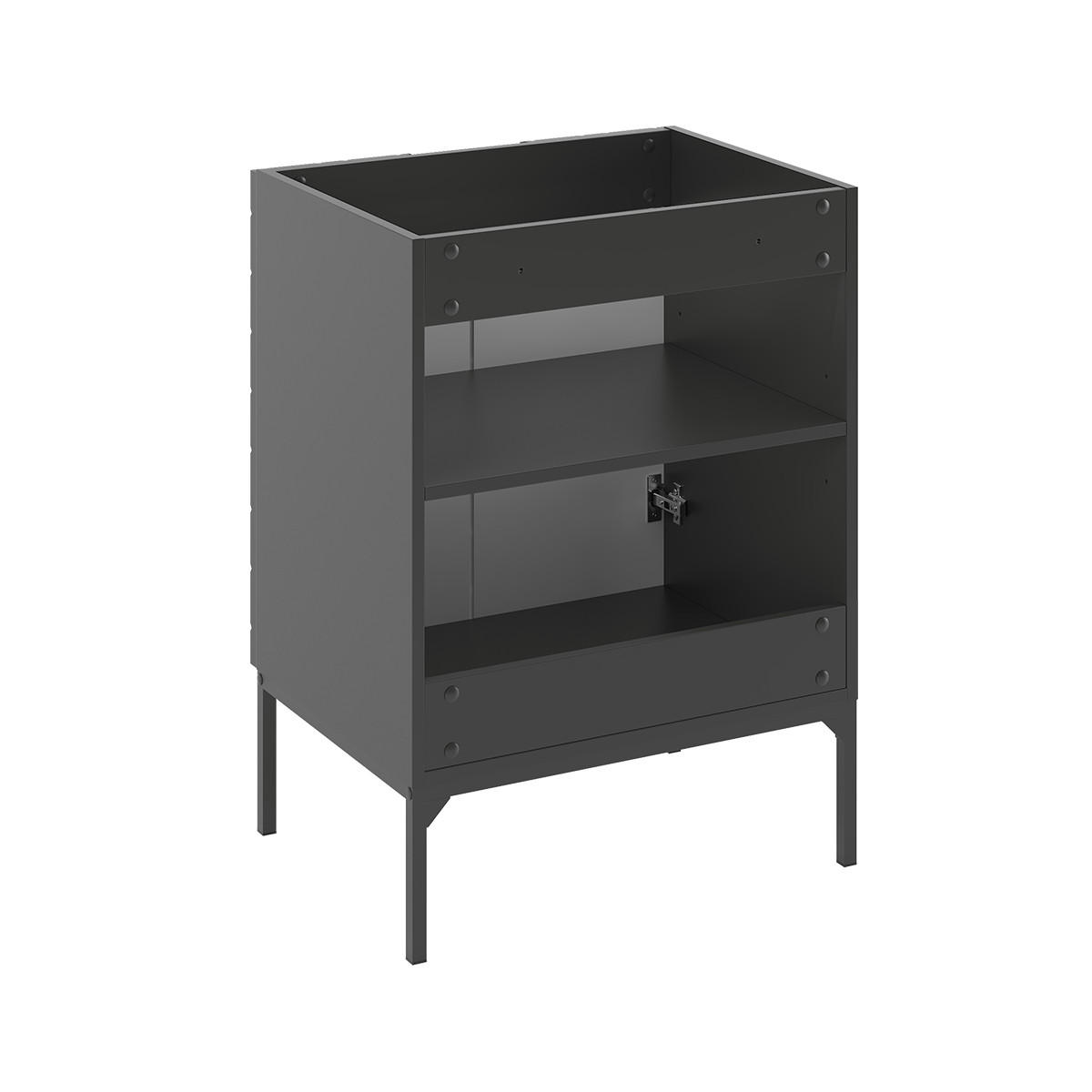 BADMÖBEL Daria 2er-Set Schwarz - Schwarz, Holzwerkstoff (60.6/84.2/45.8cm) - Petits-meubles