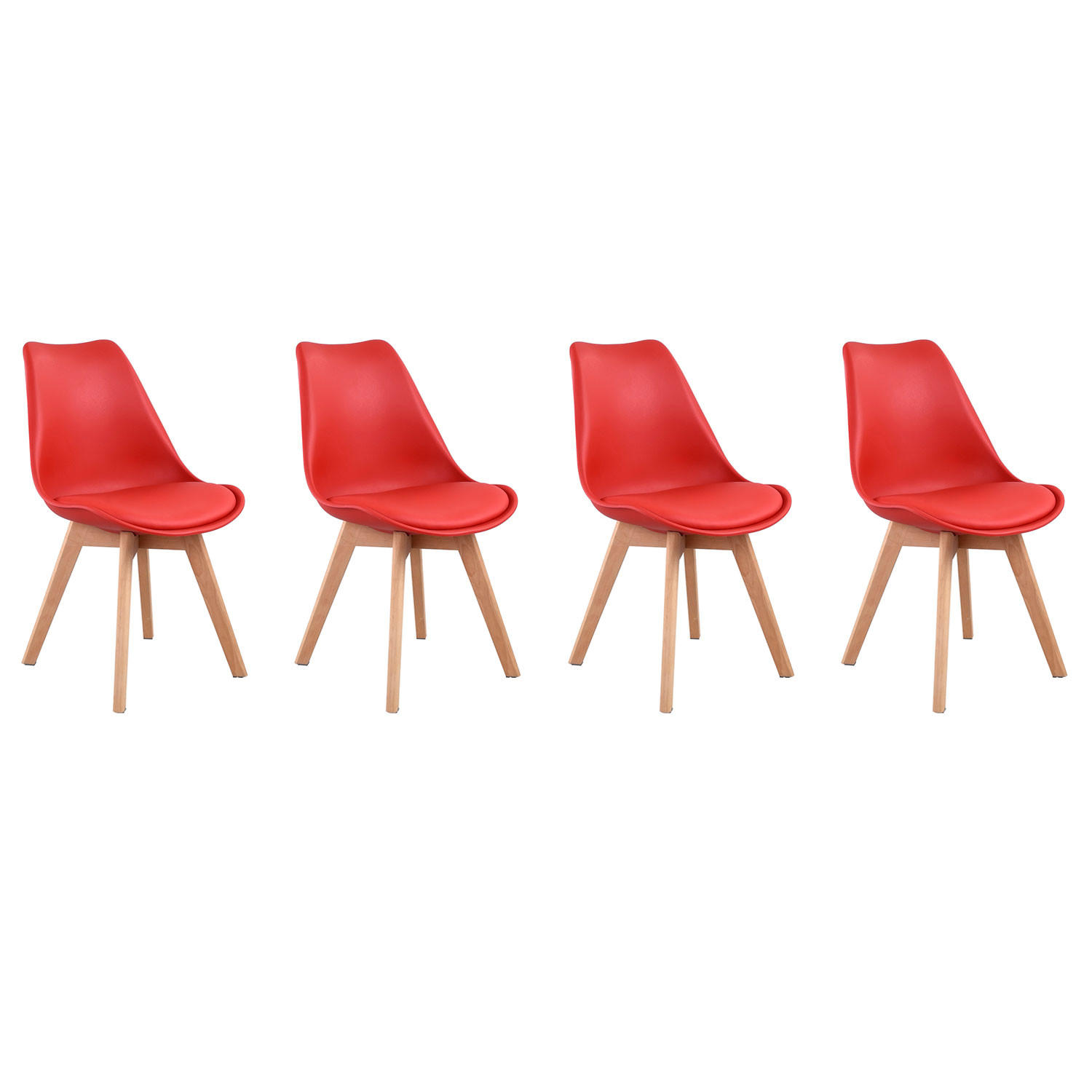 STÜHLE Nora Rot 4er-Set - Rot, Kunststoff (49/81/52cm) - Happy Garden