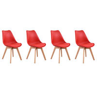 STÜHLE Nora Rot 4er-Set - Rot, Kunststoff (49/81/52cm) - Happy Garden