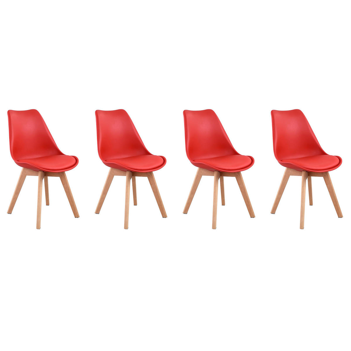 STÜHLE Nora Rot 4er-Set - Rot, Kunststoff (49/81/52cm) - Happy Garden