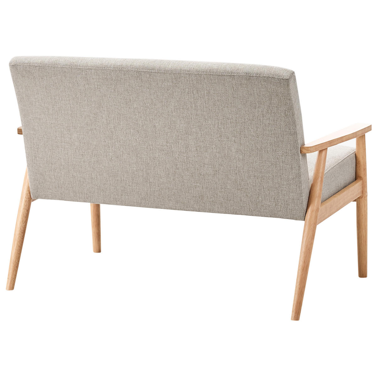 SOFA 2-Sitzer Hellbraun/Grau Esrum - Hellbraun/Grau, Holz/Textil (111/79/72cm) - Beliani