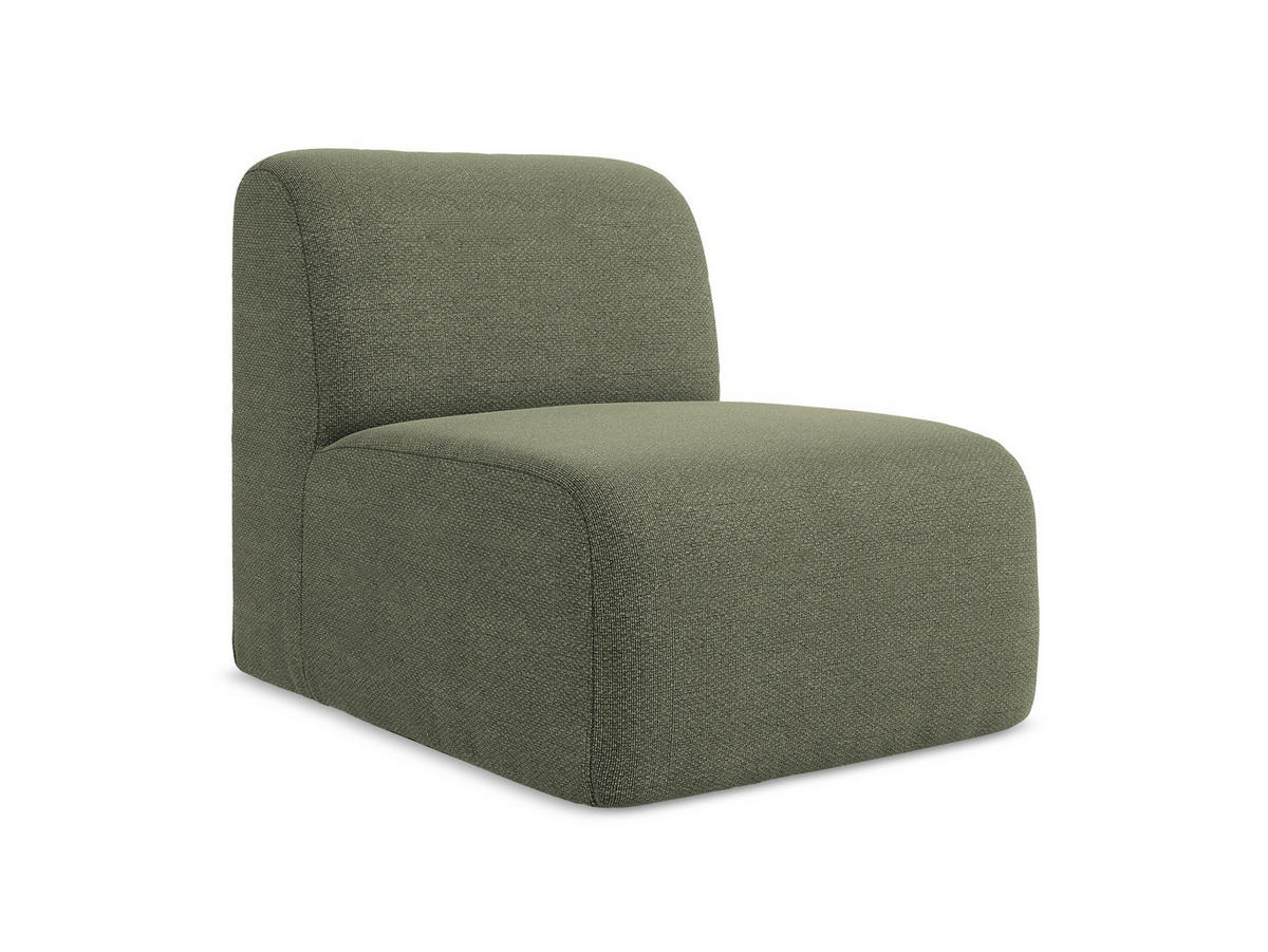 SOFAELEMENT Bouclé Stoff Grün - Schwarz/Olivgrün, Holzwerkstoff/Kunststoff (70/75/94cm) - Makamii