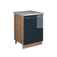 SPODNÁ SKRINKA POD DREZ Fame-Line, Tmavo modrá vysoký lesk/Dub Goldkraft, 60 cm - dub medový/tmavomodrá, kompozitné drevo (60/82/60cm) - Vicco