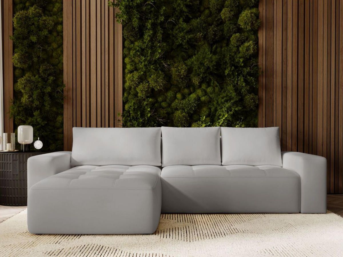 ECKSOFA Portland Hellgrau Links - Hellgrau, Holz/Kunststoff (165/250cm) - Graingold