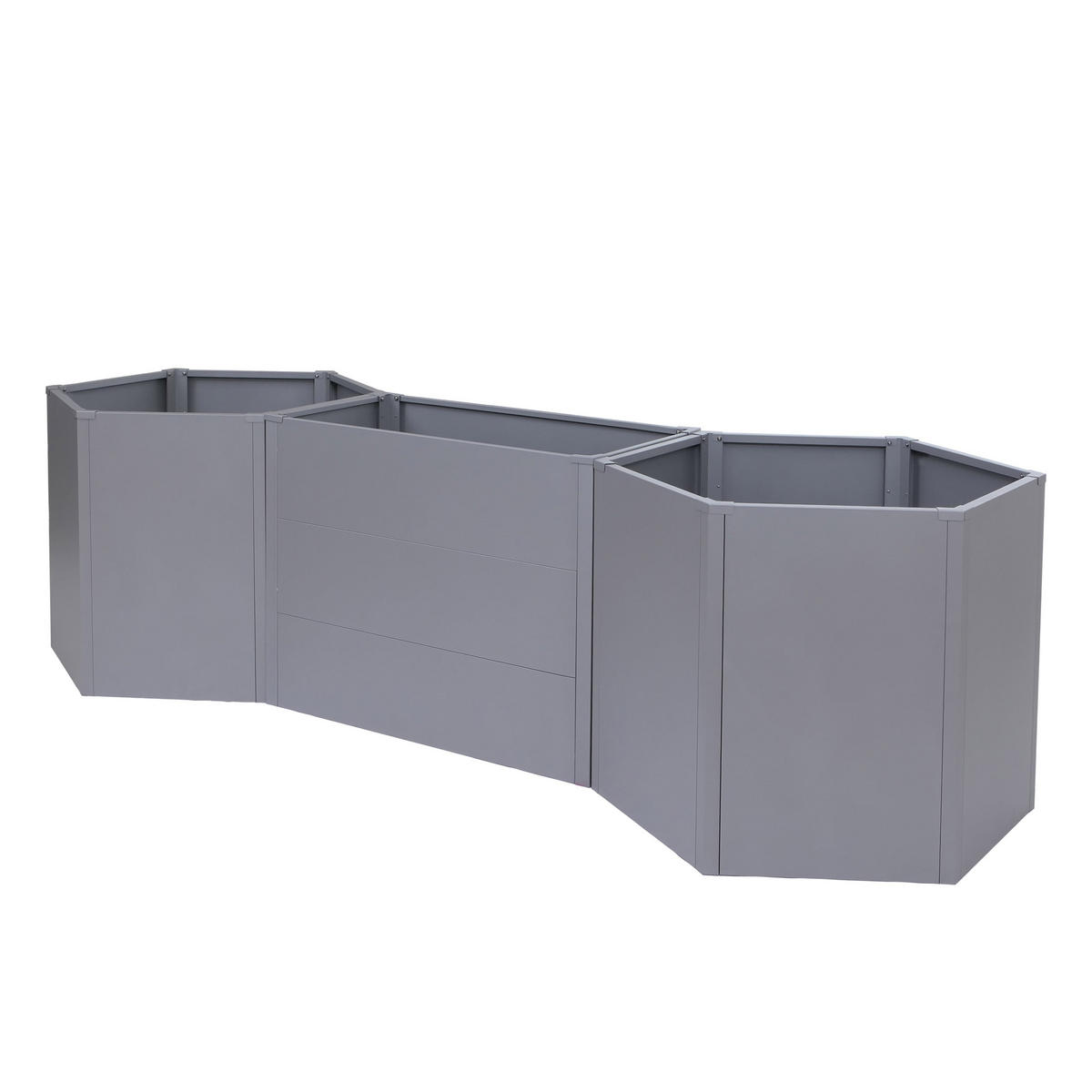 HOCHBEET 3er-Set 77x286x88cm Grau - Grau, Metall (286/77/88cm) - PROREGAL
