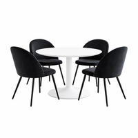 ESSGRUPPE 5-TLG. Carry Weiß, Schwarz - Schwarz/Weiß, Textil (110/74/110cm) - ebuy24