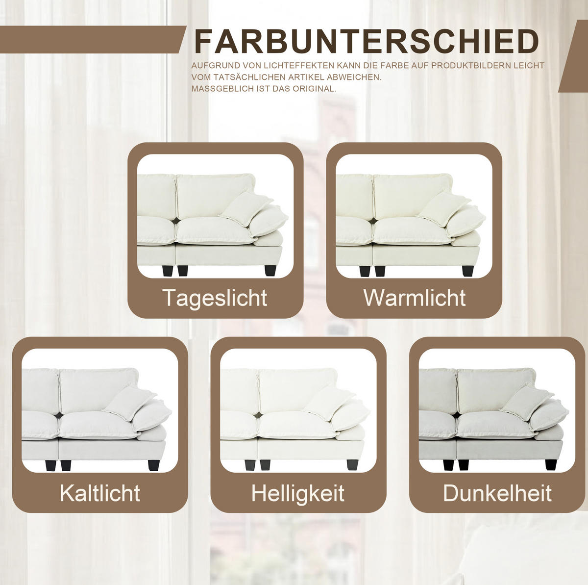 ECKSOFA 263/151/90 cm Beige aus Chenille mit 2 Ottomanen - Beige, Textil (151/263cm) - OKWISH