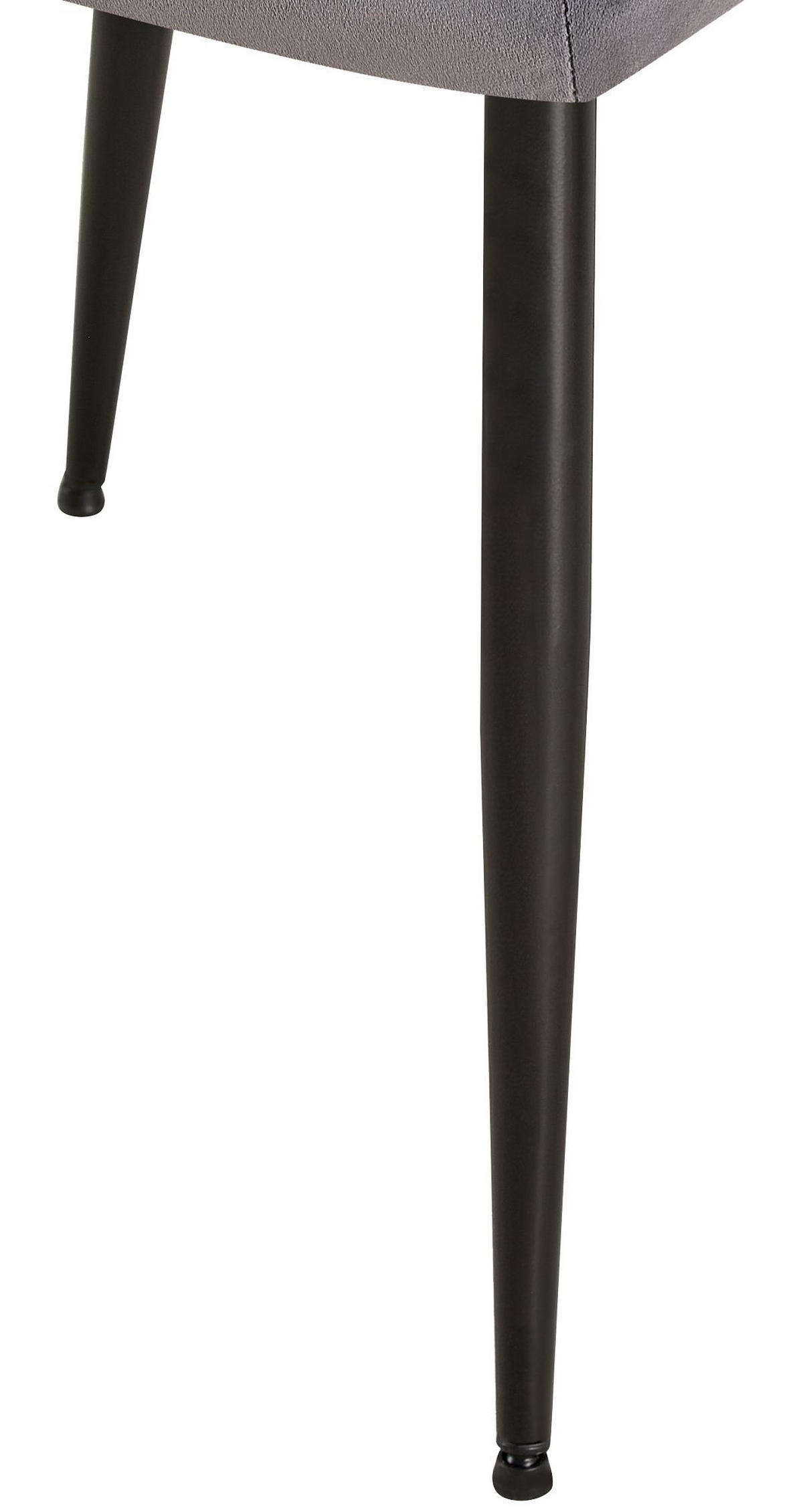 ARMLEHNENSTUHL Samt grau - Schwarz/Grau, Textil/Metall (56.5/84/61cm) - CLP