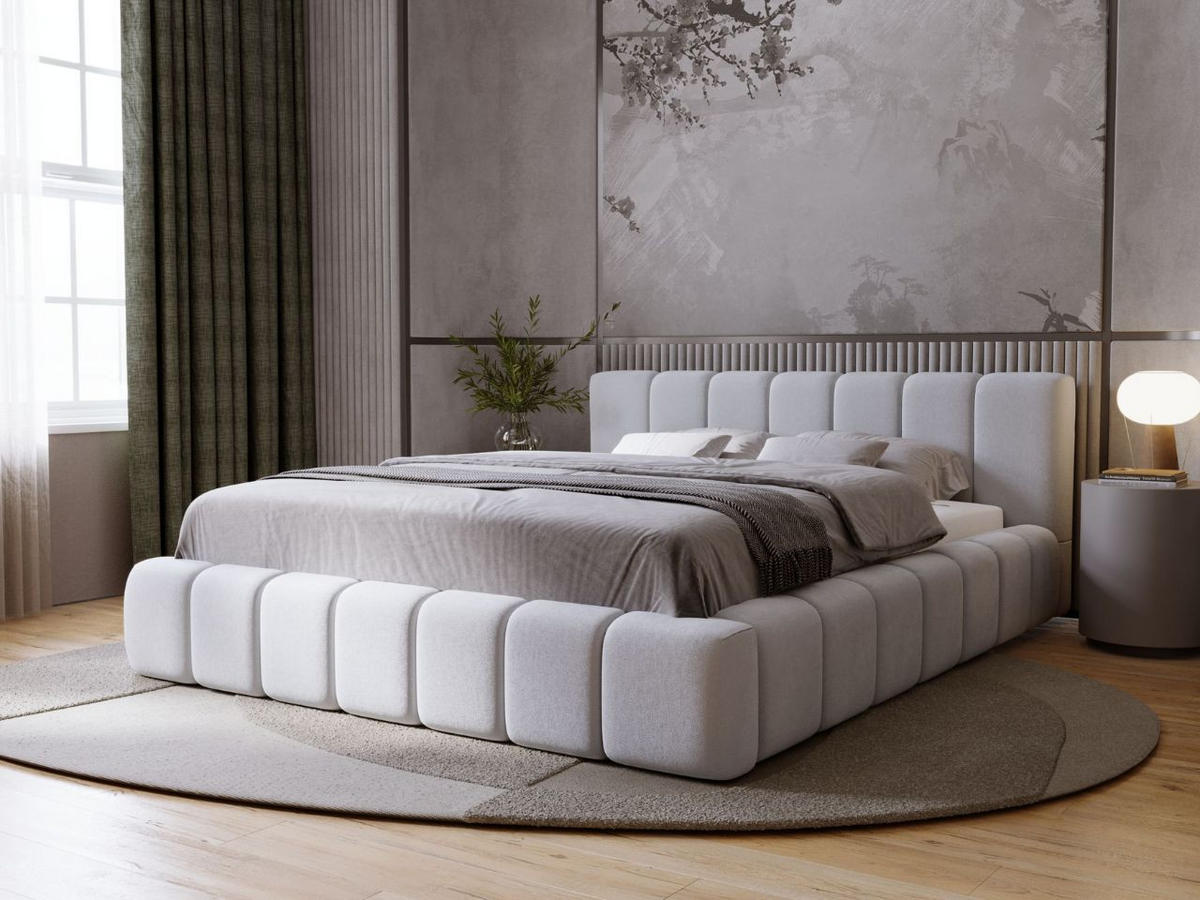 POLSTERBETT Orio 180x200 Hellgrau - Hellgrau, Textil (180/200cm) - Graingold