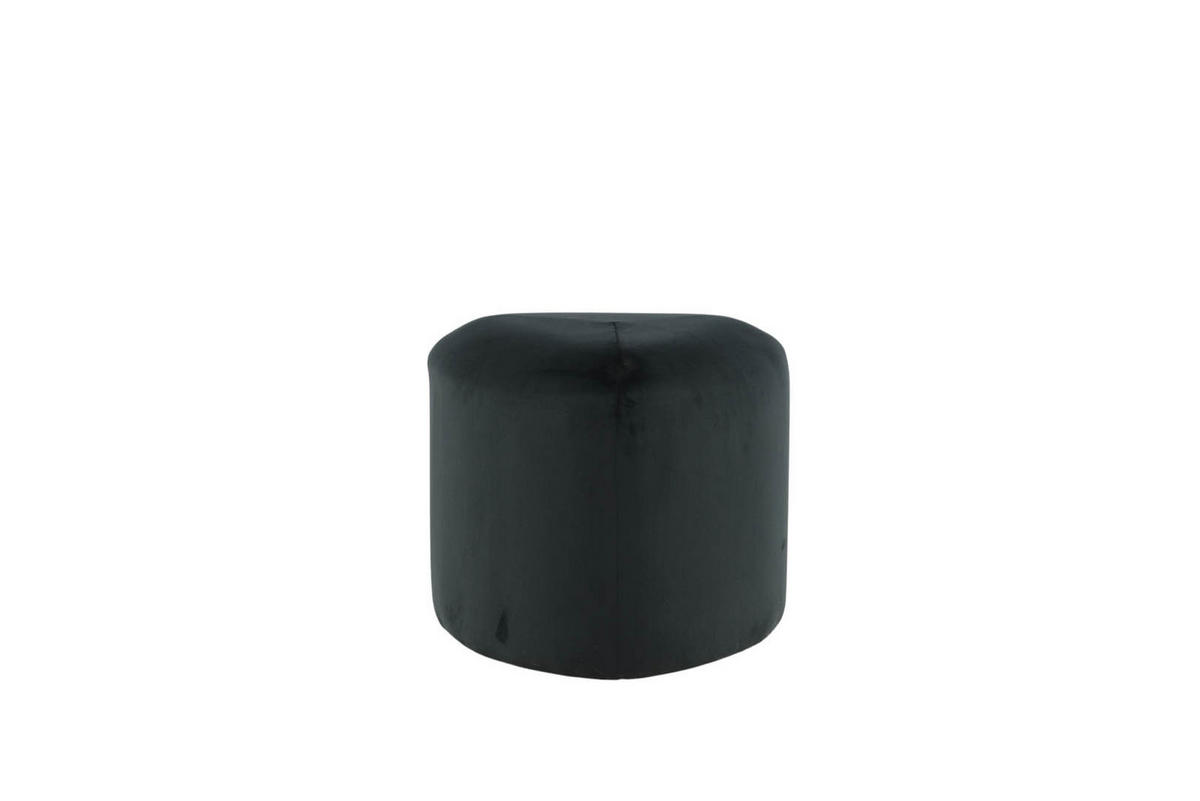 POUF Velour schwarz - Schwarz, Holzwerkstoff (46/41/46cm) - ebuy24