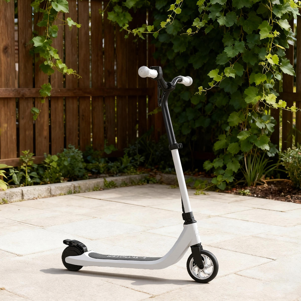 E-SCOOTER, Aluminium， Schwarz/Weiß, 76L x 53B x 90/95Hcm - Schwarz, Metall (95cm) - HOMCOM