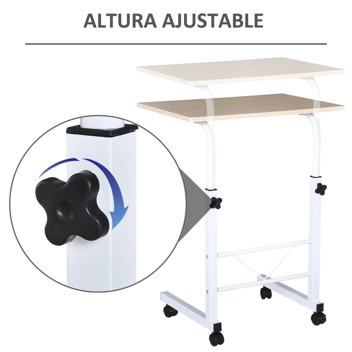 BÜROTISCH Weiß und Holz 1 Stück - Multicolor, Holzwerkstoff (120/49/60cm) - GiPP