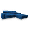 ECKSOFA NOTO R-S Blau Velours-Stoff mit Schlaffunktion - Blau, Holz (267/190cm) - MASSENO