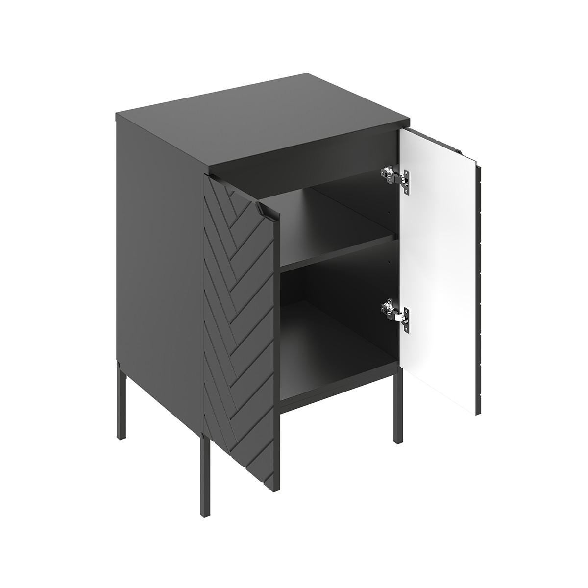 WASCHTISCHUNTERSCHRANK 60.6cm Daria Schwarz - Schwarz, Holzwerkstoff (60.6/84.2/45.8cm) - Petits-meubles