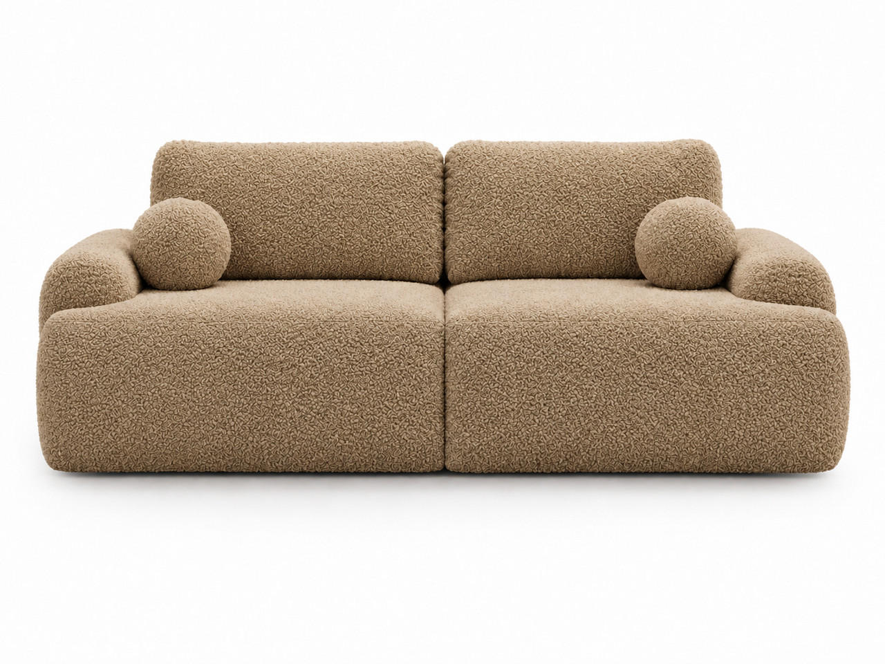 SOFA 260/106/81 Aurio Bouclé-Stoff Hellbraun - Hellbraun, Kunststoff/Textil (260/81/106cm) - Graingold